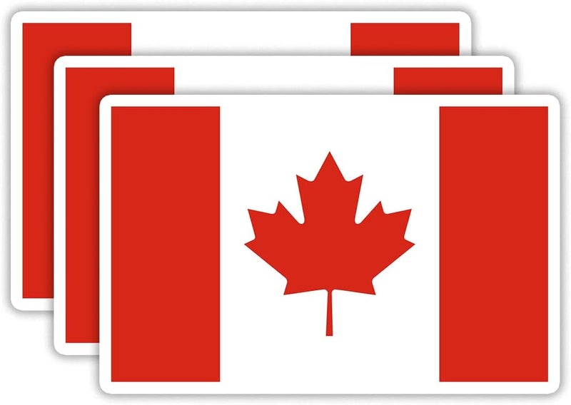 EMMACELA (3PCS) Canada Flag stickers, Countries Flag Stickers - Waterproof Vinyl Decals For Laptops, Tumblers, Water Bottles, Books, Scrapbooks, Size 3 x 1.9 Inch - Image 1